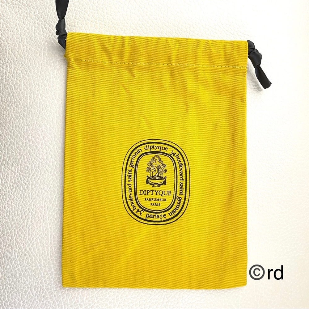 Diptyque New Golden mustard Dust Bag w/ Black Logo